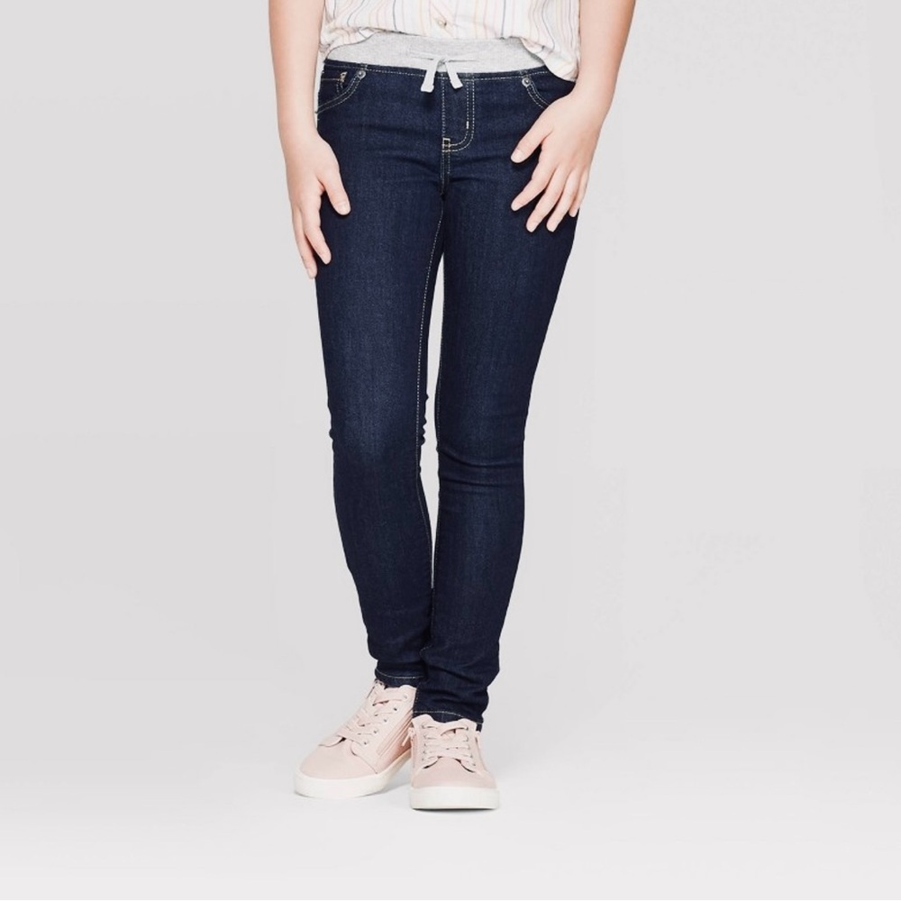 👖 NWOT Cat & Jack Knit-Waist Girls Jeans L(10-12)